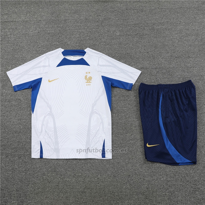 Chandal del Francia Manga Corta 2022-2023 Blanco - Pantalon Corto